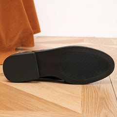 Women's Metal Decor Chunky Heel Loafers Slip On Shoes