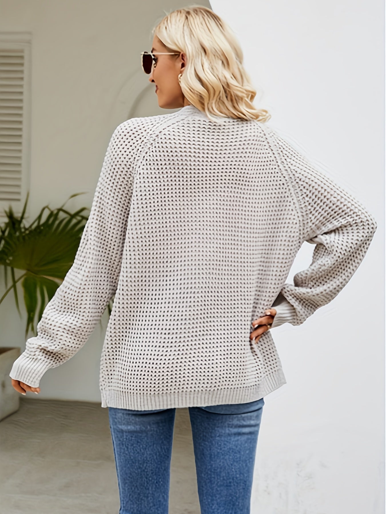Casual Cardigan Women's Plus Solid Long Sleeve Open Front Cardigan