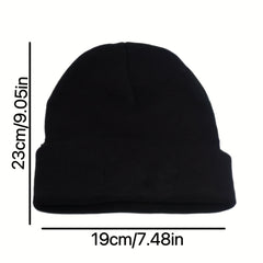 Happy Face Knit Cuffed Beanie Hat