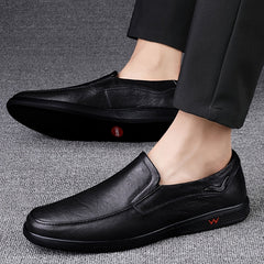 CLOHOO Personalized Leather Dress Shoes Custom Slip On Flat Shoes