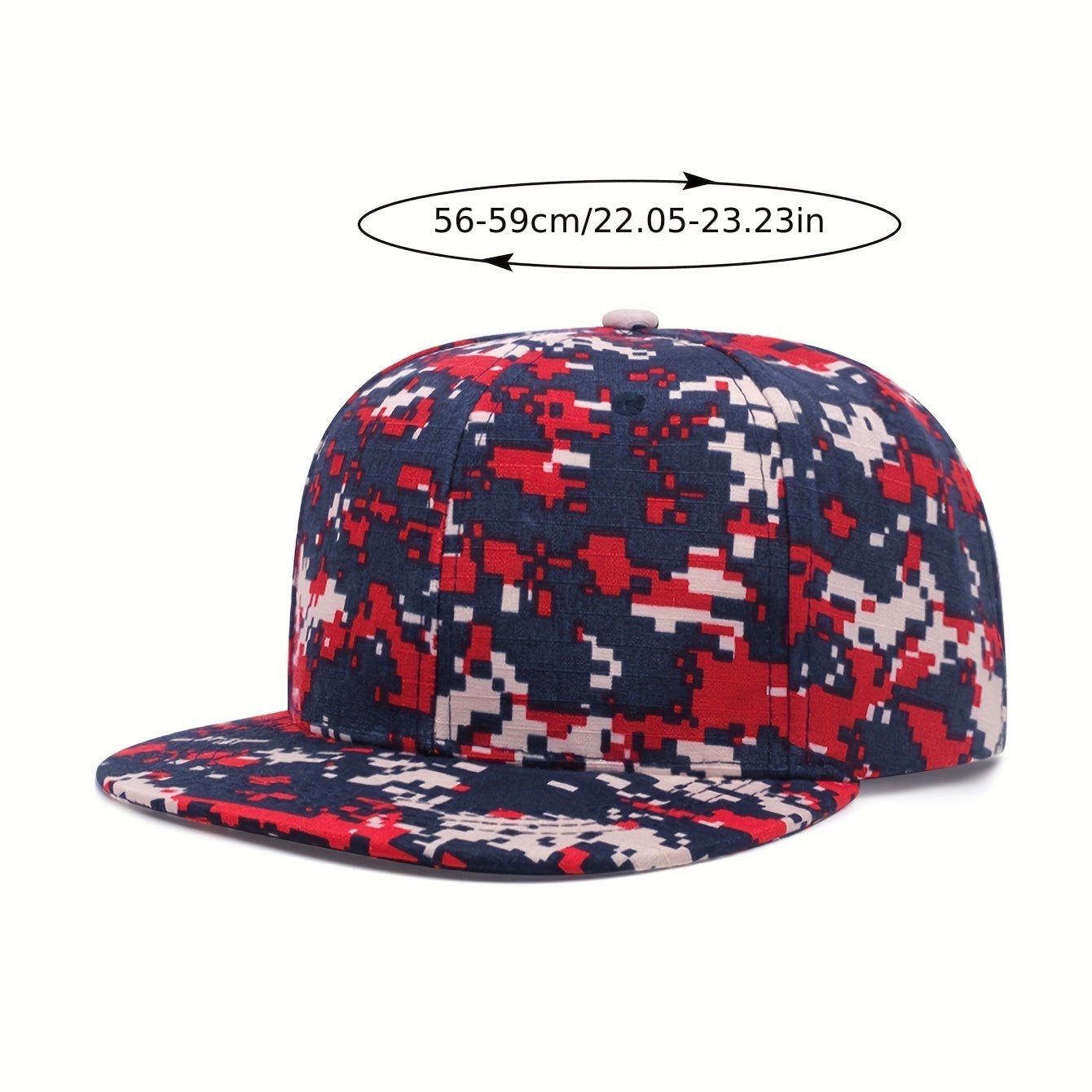 Red Mosaic Print Snapback Hat Hip Hop Unisex Baseball Cap