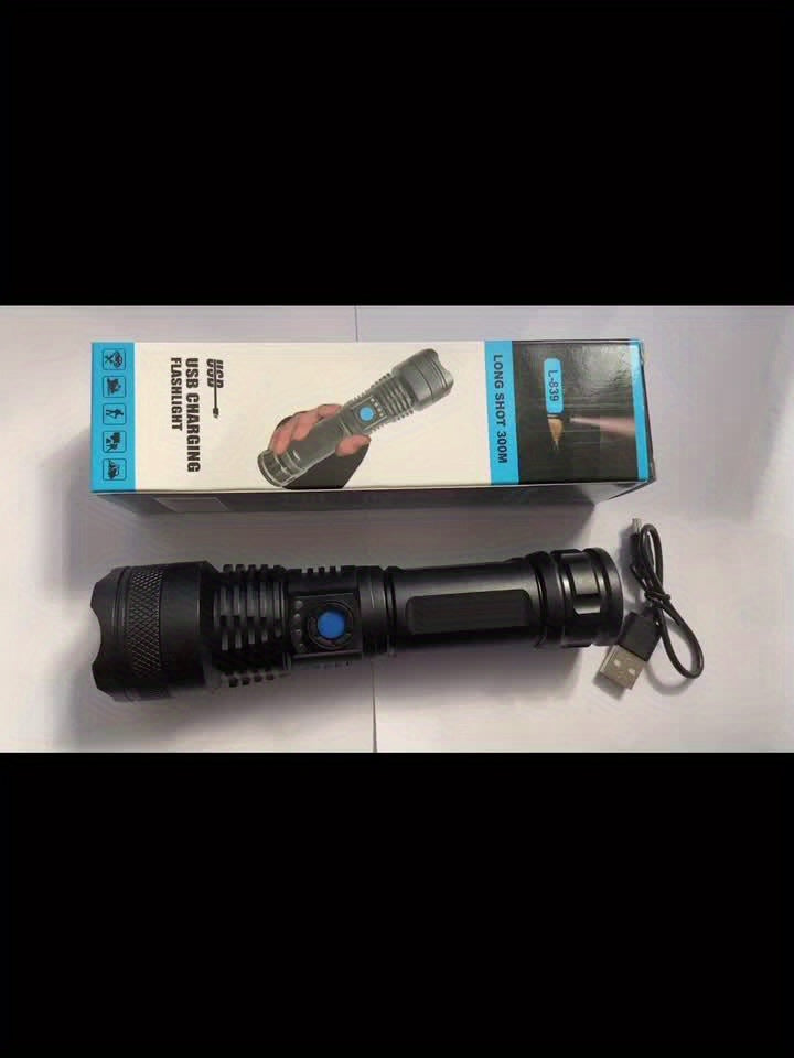 USB Rechargeable Handheld Flashlight LED Light for Camping Backpacking Hiking