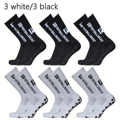 6 Pairs Silicone Non slip Football Socks for Men and Women