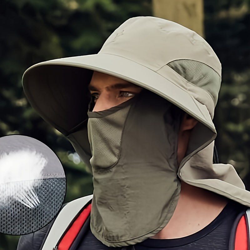 Breathable Sun Hat with Waterproof Wide Brim for Fishing