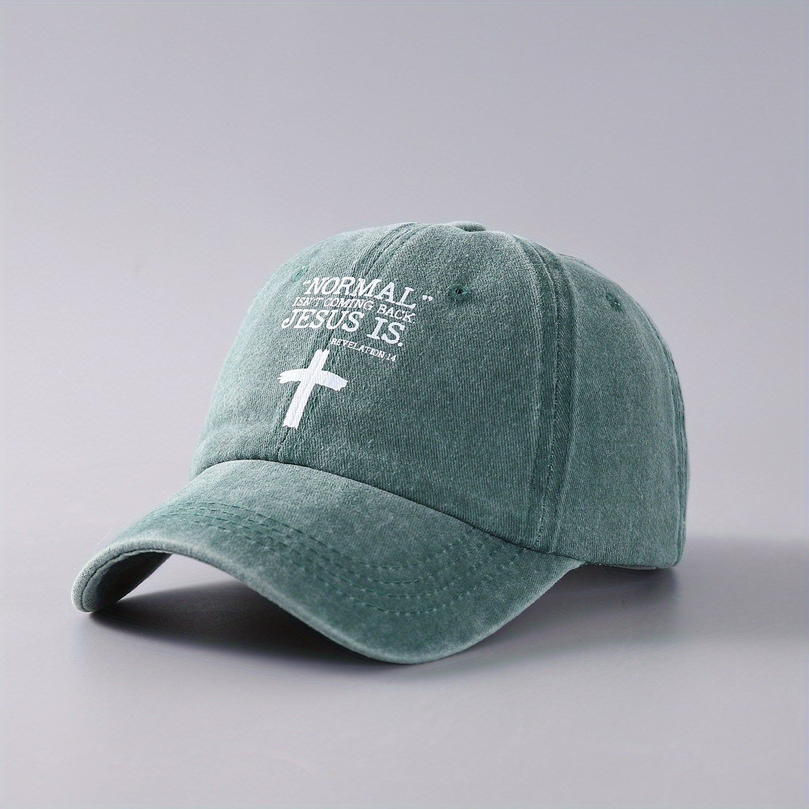 Vintage Cotton Sunshade Cross Print Baseball Cap
