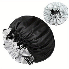 Solid Silk Satin Bonnet Elastic Night Cap for Women