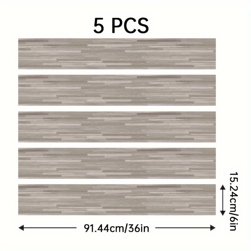 5pcs Peel And Stick Wood PVC Floor Tile Self Adhesive Waterproof