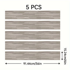 5pcs Peel And Stick Wood PVC Floor Tile Self Adhesive Waterproof