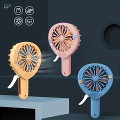 Mini Handheld Fan Portable Hand Pressure Fan Without Handle Cooling Cartoon Fan