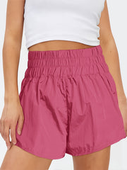 Elastic Waist Sports Shorts Summer Solid Casual Shorts Women's Clothing