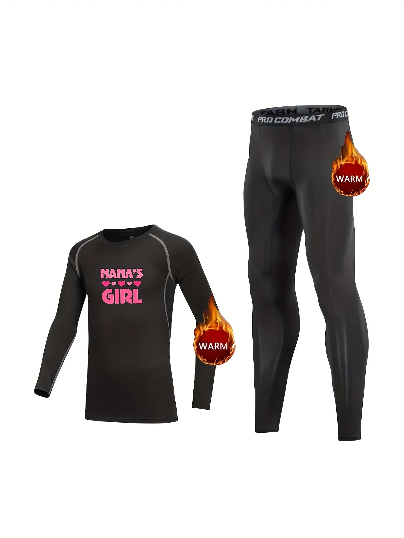 2pcs NANA'S GIRL Fleece Compression Sets