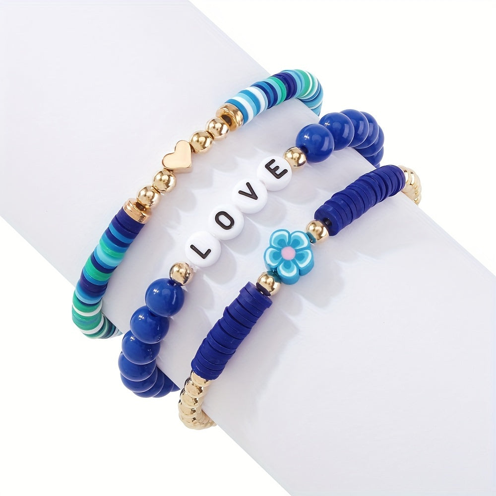 3pcs Boho Ethnic Wristband Bracelet Sports Bracelet