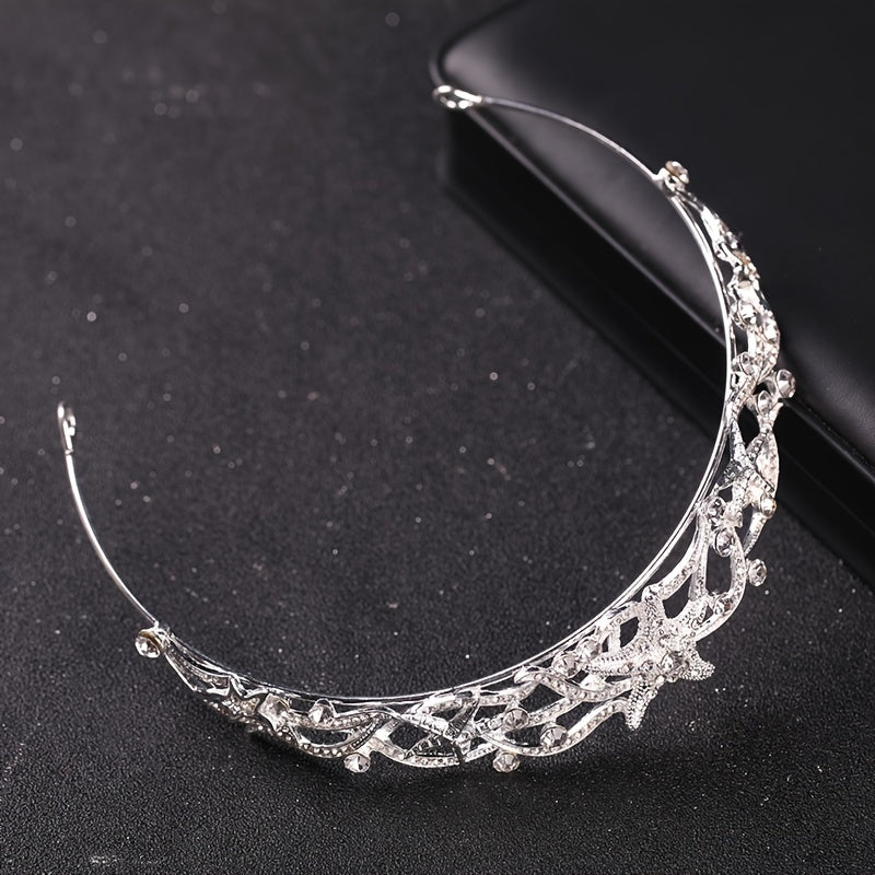 Bridal Princess Rhinestone Starfish Tiara Wedding Crown Headband