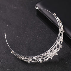 Bridal Princess Rhinestone Starfish Tiara Wedding Crown Headband