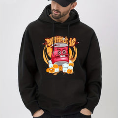 Funny Comic Cans Print Hoodie for Men