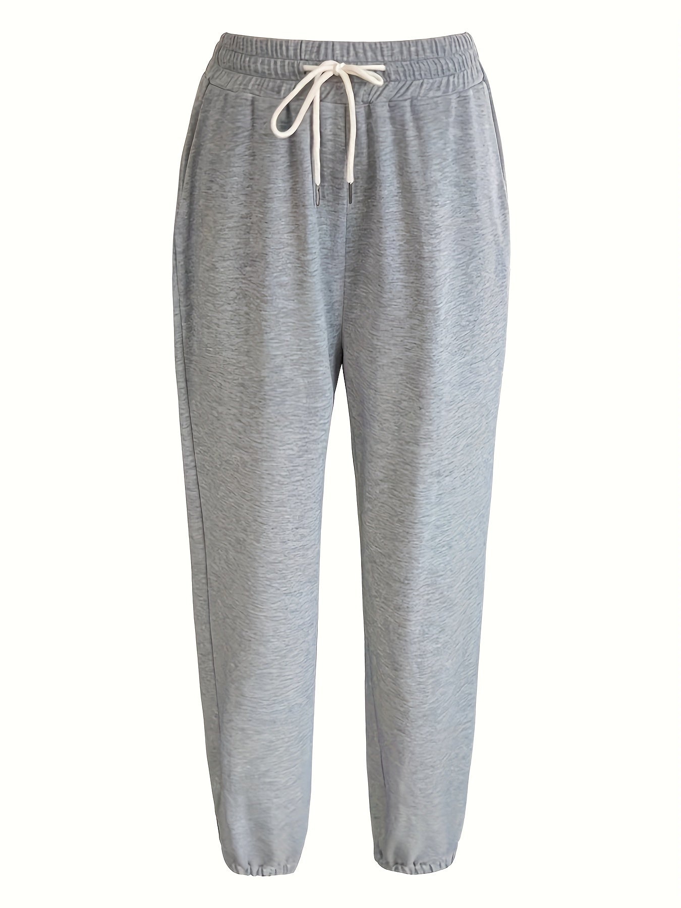 Women's Athleisure Elastic Waist Sweatpants Drawstring Solid Casual Pants