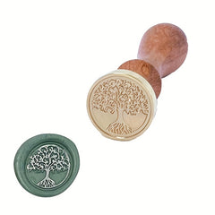 Tree Pattern Seal Stamp Kit Fire Lacquer Brass Seal Stamp Wax Set