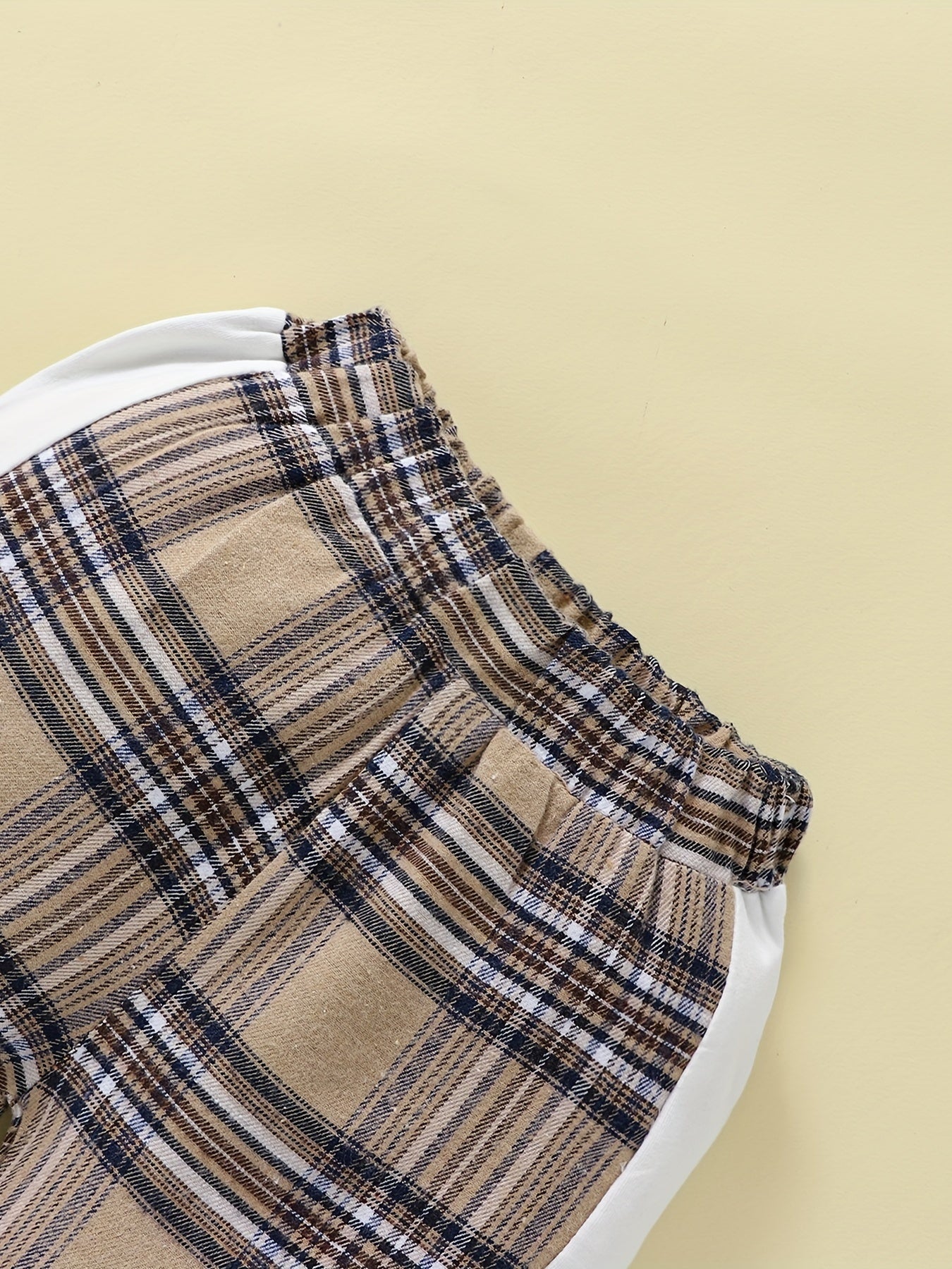 Boys Teen Casual Polo Shirt & Plaid Shorts Set for Summer