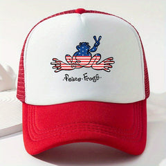 Peace Frog Baseball Cap American Flag Dad Hat