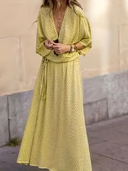 Argyle Print Batwing Maxi Dress