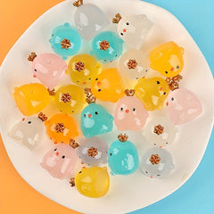 6pcs Luminous Chicken Crown Ornament Toy Micro Landscape Mini Figure Model