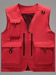 Men's Summer Outdoor Vest Breathable Zip Up & Thin Sleeveless Jacket