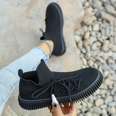 Knit Sneakers Lace-up Low Top Slip-On Sports Shoes