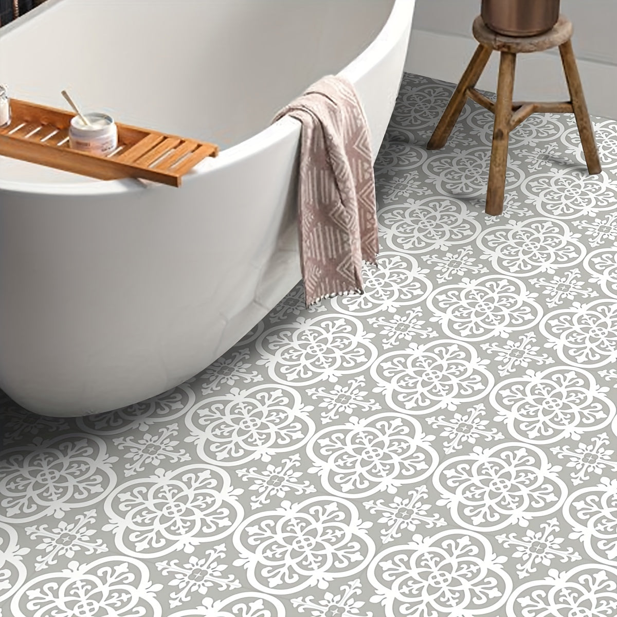 Bohemian Pattern Printed Floor Stickers Waterproof Non slip Wear resistant