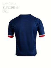 Japan Letter Print Striped Soccer Fans Jersey Crew Neck Short Sleeve