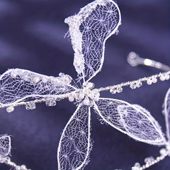 Double Layer Headband With Lace Butterfly Bridal Wedding Hair Accessories