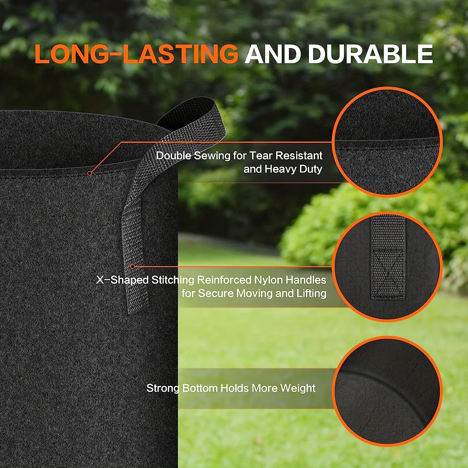 10 Packs 18.93 L Grow Bags Fabric Pots with Handles