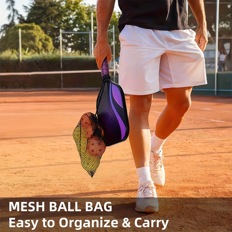 6pcs Outdoor Pickleball Ball Set with 40 Holes 74mm Balls & Bag