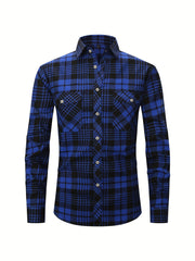 Men's Plaid Button Up Shirt Long Sleeve