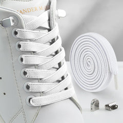 100 cm Lace Elastic Laces with 4 Snaps - Comfort Adjustable Loafers