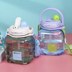 1200ml Square Belly Cup Portable Water Bottle Leakproof Large Capacity