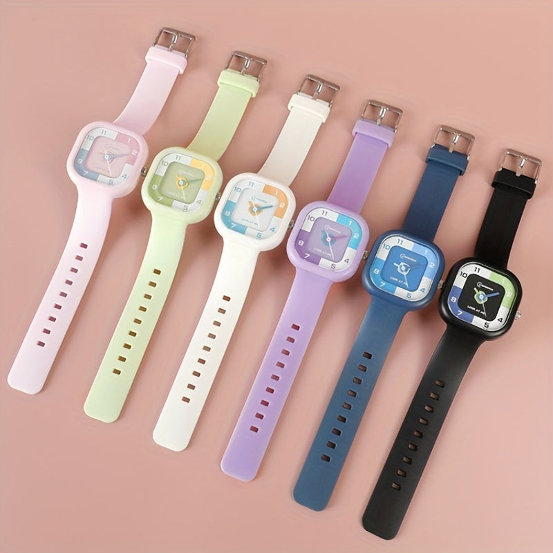 Square Sports Quartz Watch Candy Watch for Kids