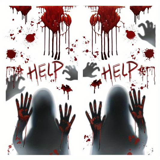 Halloween Props Wall Stickers PVC Horror Shadow Decorative Stickers