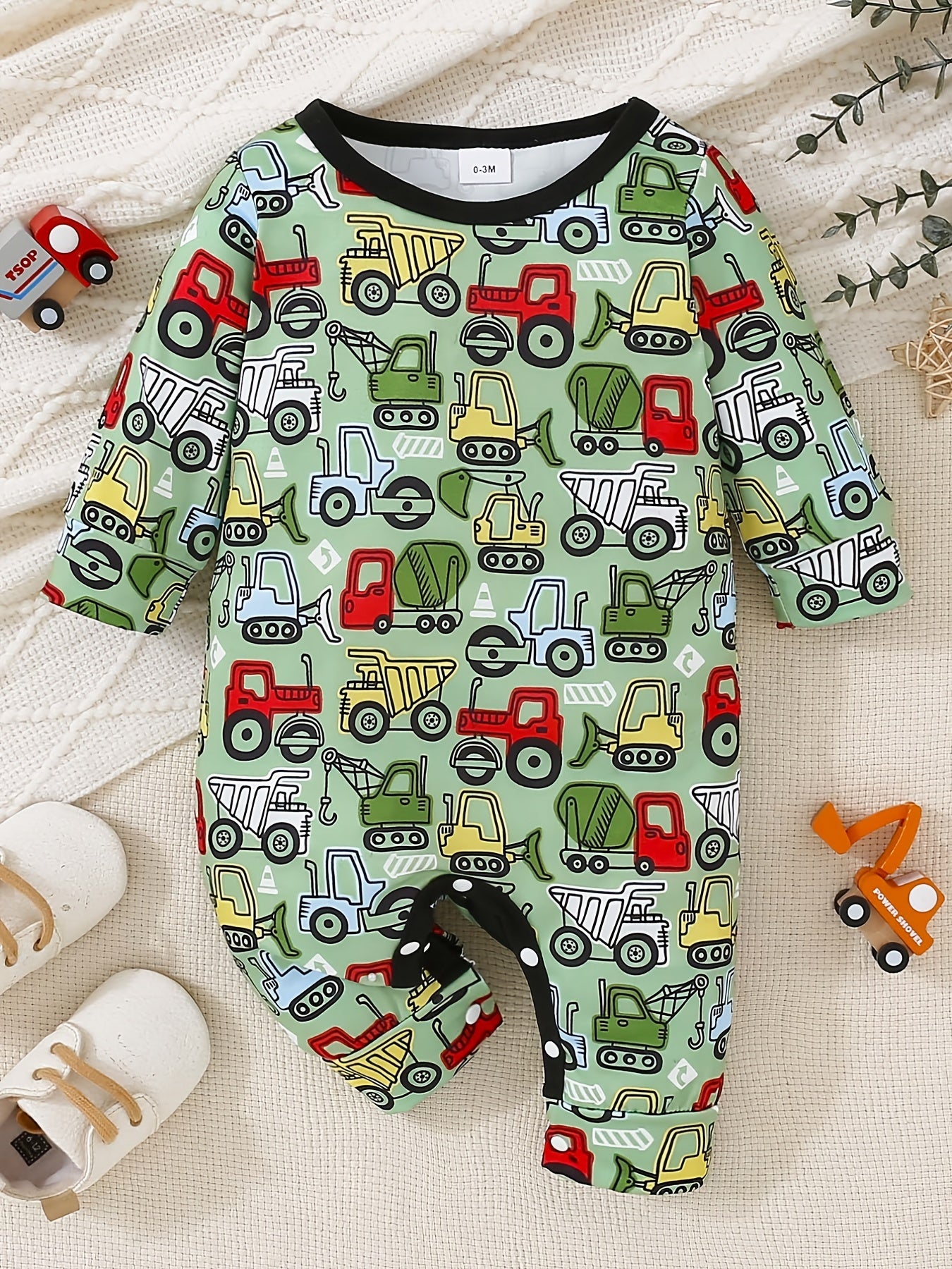 Baby Boy Letter Print Romper Long Sleeve Jumpsuit