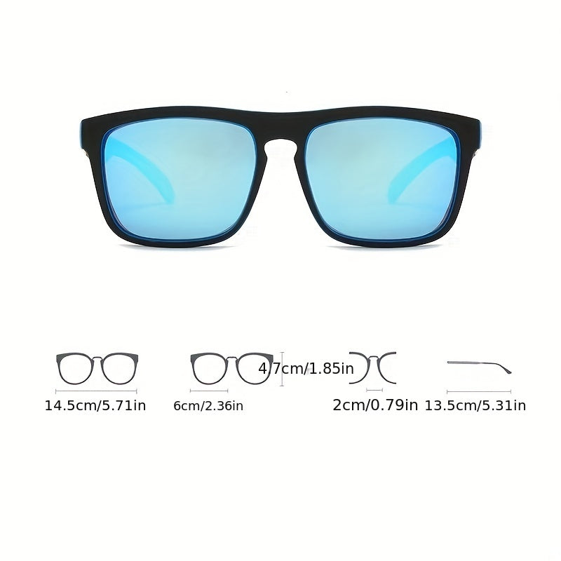 Men's Square Sunglasses Pattern Frame Polarized