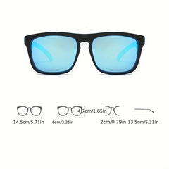 Men's Square Sunglasses Pattern Frame Polarized