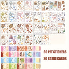 50 Page Capybara Sticker Collection 3D House & Animal Non Toxic DIY Scenes