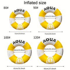 Striped PVC Swim Ring for Adults & Kids - Pool Party Beach Fun