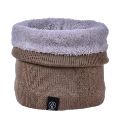Solid Plush Scarf Leather Marks Neck Warm Head Wrap
