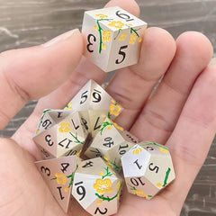 Metal Dice Heavy Metal Texture Petal Dice Set for Desktop Collection