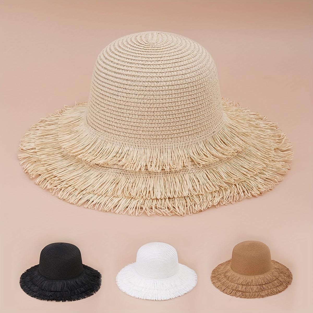 Straw Sun Hat with Tassel French Style