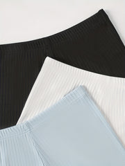 3 Pack Versatile Solid Shorts for Women