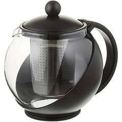 Glass Teapot Half Moon 1250ml Tea Maker Removable Filter Infuser Dishwasher Safe
