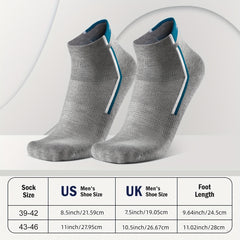 4 Pairs Warm Men's Ankle Socks Moisture Wicking Deodorant Size 43 46