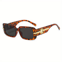 Y2K Square Sunglasses Metal Clover Hollow Glasses UV400