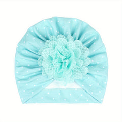 Baby Beanie Turban Hat With Flower For Four Seasons